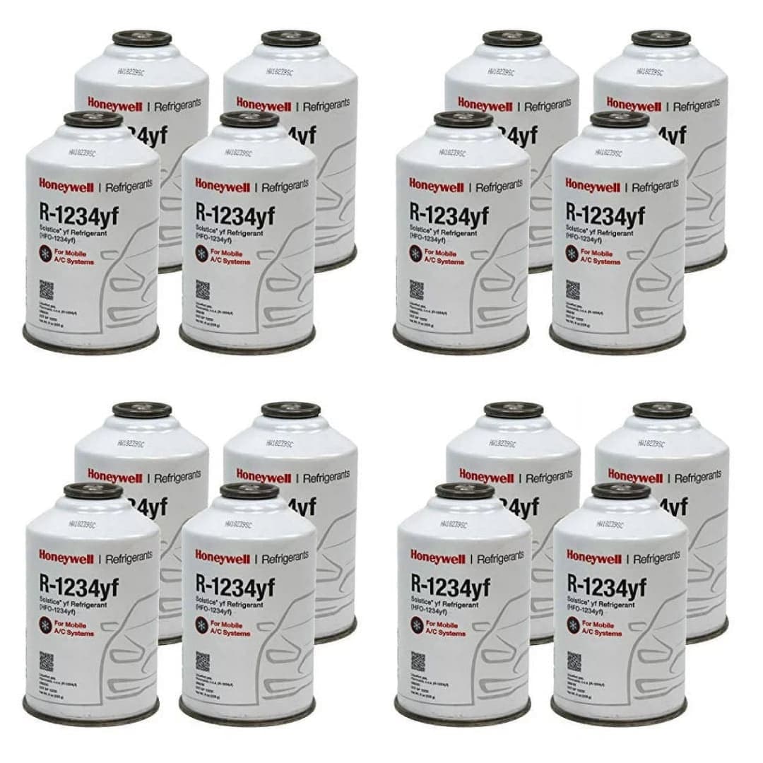 Honeywell R-1234yf Refrigerant – 16 Cans (8oz Each), Genuine – Made in USA